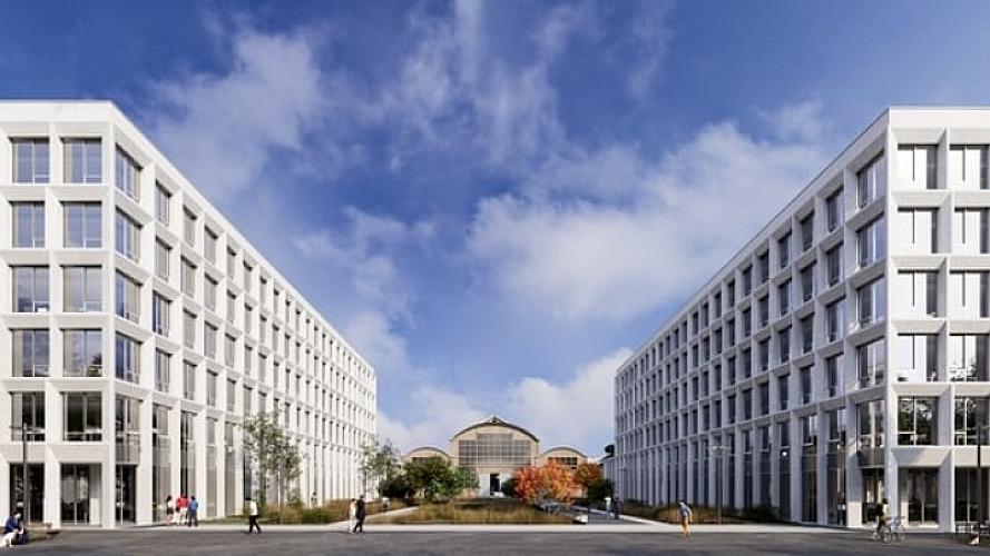 Perspective du futur quartier des Batignolles depuis le boulevard Jules-Verne à Nantes
